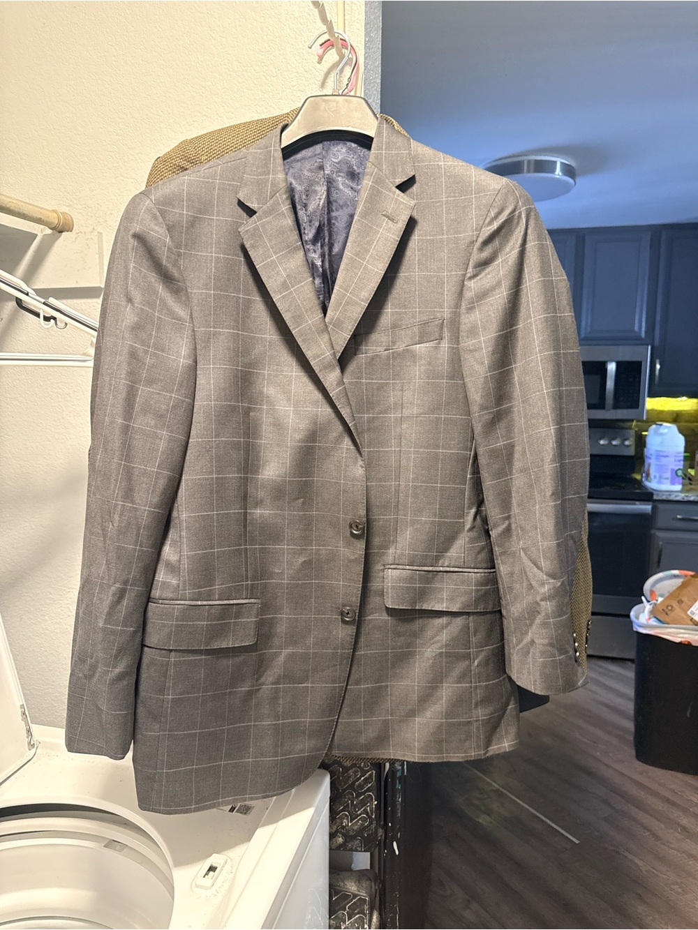 Hart Schaffner Marx Gray Windowpane Sport Coat